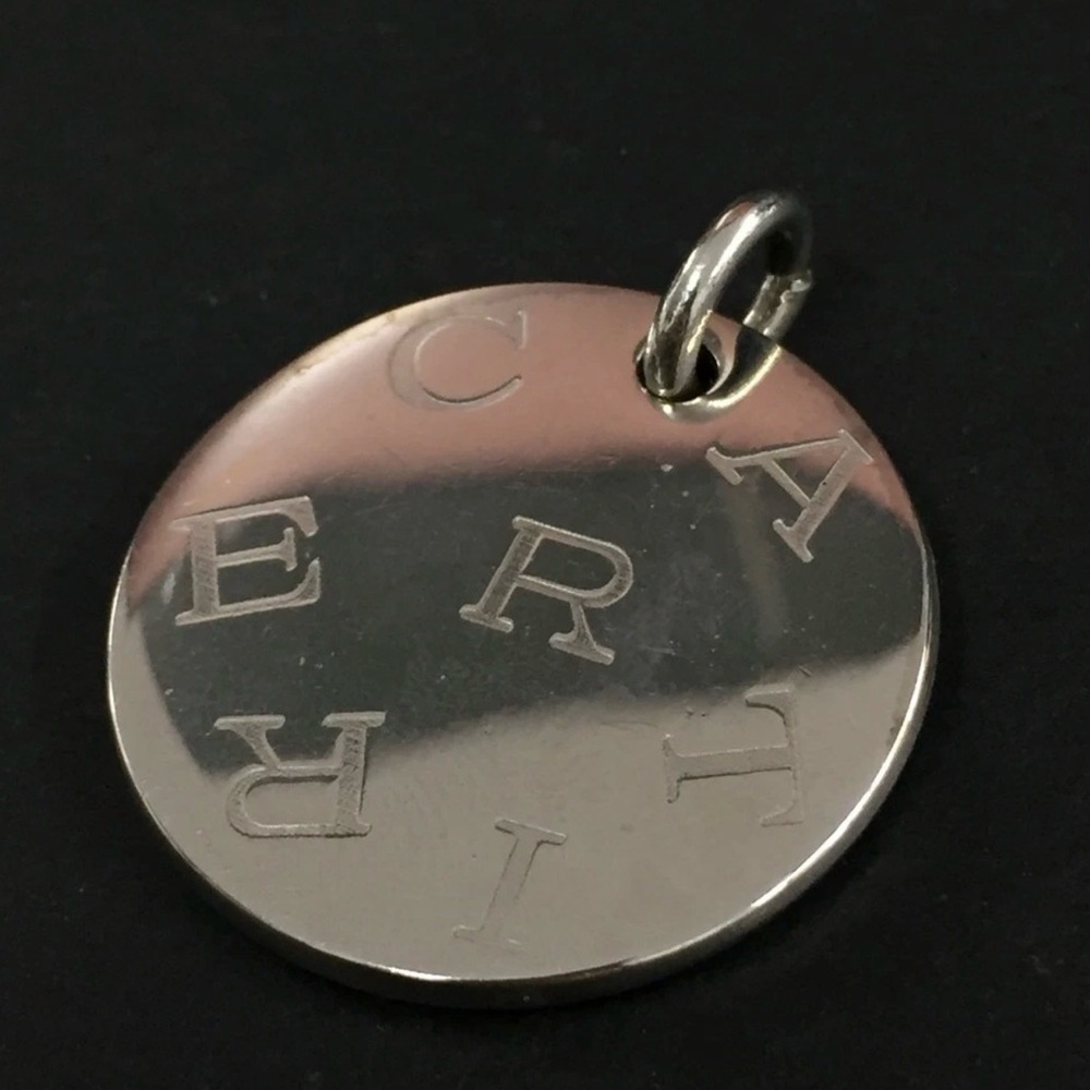 ❌SOLD❌ Cartier Silver Tone Round Logo Pendant